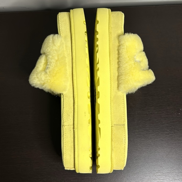 UGG Sunny Yellow Fluffy Slides - Picture 7 of 9